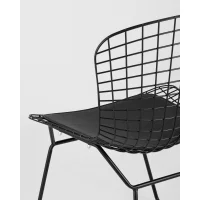 Стул обеденный Bertoia черный с черной подушкой 4 шт