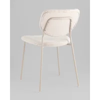 Стул обеденный Gigi шенилл бежевый кремовые ножки