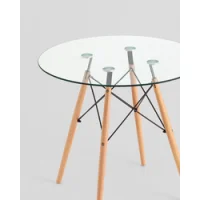 Стол Eames DSW NEW D80 стеклянный