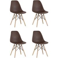 Стул Eames Style DSW коричневый x4 (разборный каркас)