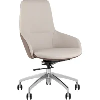 Кресло офисное TopChairs Soulo светло-серый, коричневый