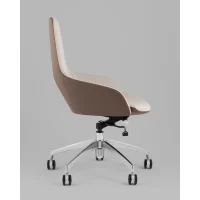 Кресло офисное TopChairs Soulo светло-серый, коричневый
