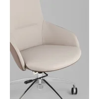 Кресло офисное TopChairs Soulo светло-серый, коричневый