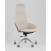 Кресло руководителя TopChairs Soulo светло-серый, коричневый
