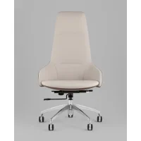 Кресло руководителя TopChairs Soulo светло-серый, коричневый
