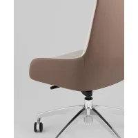 Кресло руководителя TopChairs Soulo светло-серый, коричневый