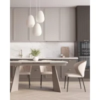 Стол обеденный Eliora 160-240*90 см серая керамика