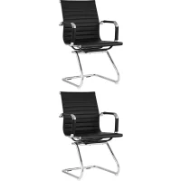 Кресло для посетителей TopChairs Visit черное 2 шт.
