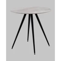 Стол Ники круглый столешница керамика Italian light grey 800
