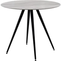 Стол Ники круглый столешница керамика Italian light grey 900