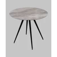 Стол Ники круглый столешница керамика Italian light grey 900