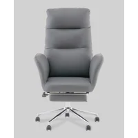 Кресло руководителя TopChairs Solid с оттоманкой серый