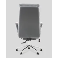 Кресло руководителя TopChairs Solid с оттоманкой серый