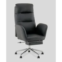 Кресло руководителя TopChairs Solid с оттоманкой черный