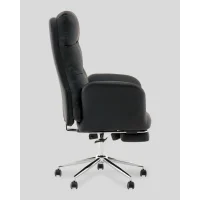 Кресло руководителя TopChairs Solid с оттоманкой черный