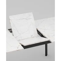 Стол Batu new 120-160/80/76 столешница ЛМДФ азул оникс подстолье металл черный