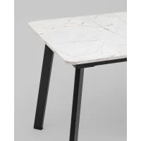Стол Batu new 120-160/80/76 столешница ЛМДФ азул оникс подстолье металл черный