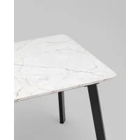Стол Batu new 120-160/80/76 столешница ЛМДФ азул оникс подстолье металл черный