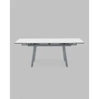 Стол Тайл 140-200/85/75 столешница Snow white подстолье металл серый