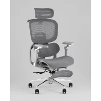Кресло офисное TopChairs Prodigy с оттоманкой серый
