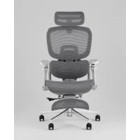Кресло офисное TopChairs Prodigy с оттоманкой серый