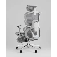 Кресло офисное TopChairs Prodigy с оттоманкой серый