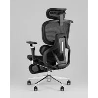 Кресло офисное TopChairs Prodigy с оттоманкой черный