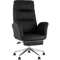 Кресло руководителя TopChairs Solid NC с оттоманкой черный