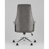 Кресло офисное TopChairs Neoma светло-серый экокожа ткань
