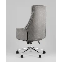 Кресло офисное TopChairs Neoma светло-серый экокожа ткань
