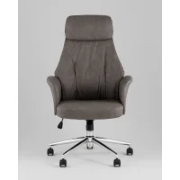 Кресло офисное TopChairs Neoma серый экокожа