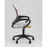 Кресло офисное TopChairs Simple SN Junior принт Blue Cats пластик черный