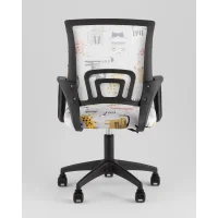 Кресло офисное TopChairs Simple SN Junior принт Blue Cats пластик черный