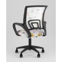 Кресло офисное TopChairs Simple SN Junior принт Blue Cats пластик черный