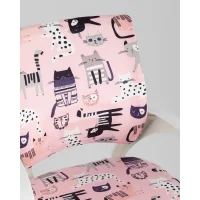 Кресло офисное TopChairs Simple SN Junior принт Pink Cats пластик белый