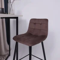 Стул барный Stella, коричневый, велюр