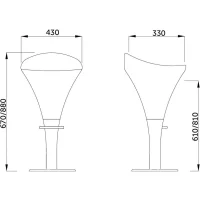 Стул барный Bomba, белый, пластик