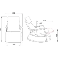 Кресло-качалка SMART, ткань, серый/белый