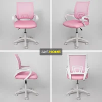 Кресло поворотное Ricci, розовый, ткань