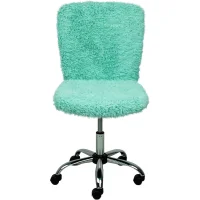 Кресло поворотное Fluffy, мятный, искусственный мех