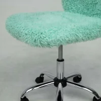 Кресло поворотное Fluffy, мятный, искусственный мех