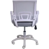 Кресло рабочее, поворотное RICCI NEW, white, ткань/сетка, светло-серый