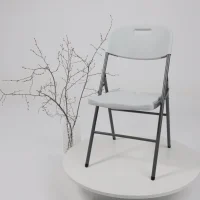 Стул садовый складной со спинкой, белый, hdpe-пластик