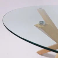 Стол DOLCE NEW, d 120*75, (стекло/дуб натуральный)