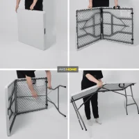Стол садовый складной, белый, hdpe-пластик, длина 152 см