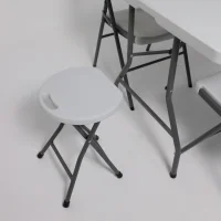 Стул садовый складной, белый, пластик