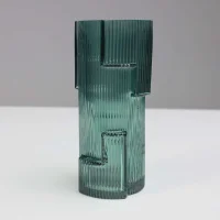 Ваза стеклянная CASH, зеленый, 10*20см