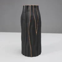 Ваза керамическая WOOD, черный, 10,5*10,5*24см