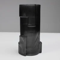 Ваза стеклянная CASH, серый, 12*25см