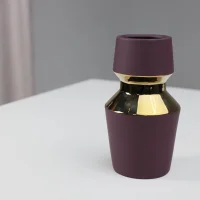 Ваза керамическая ASTOR, фиолетовый+золото, 11*20см